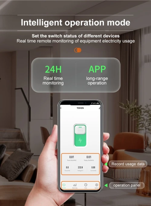 Disjoncteur intelligent WiFi Tuya, MCB, 1P, 1-63A Ajustable, compatible avec Alexa et Google home