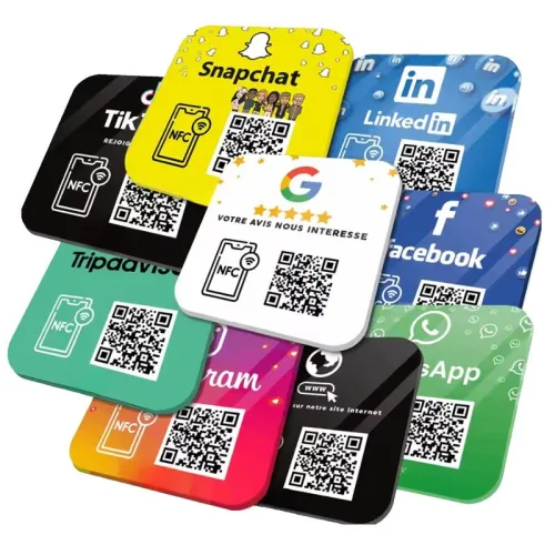 Plaques Réseaux Sociaux NFC & QR Code