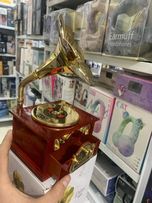 Phonographe trompette dorée et boîte à Bijoux Décorative صندوق موسيقي