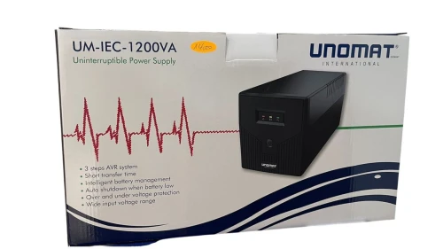 ONDULEUR UNOMAT UPS UM 1200VA 4 SORTIES IEC avec ECRAN LCD
