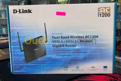 D-LINK DSL-G2452DG  Modem routeur sans fil double bande AC1200 VDSL2 / ADSL2+ avec VOIP  Gigabit