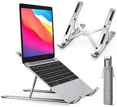 Support Laptop Tablette Réglable Pliable Aluminium Ergonomique - Gris