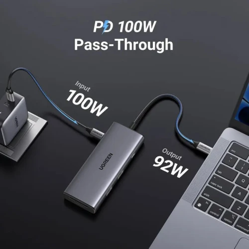Hub USB-C UGREEN 8-en-1 Revodok -  Triple Écran, 100W PD, 10Gbps