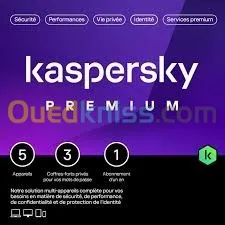 Licence Kaspersky Premium 2025 - 5 Appareils / 1 An - Neuf