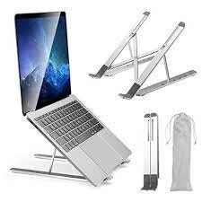 Support Laptop Tablette Réglable Pliable Aluminium Ergonomique - Gris