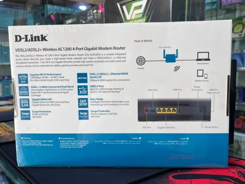 D-LINK DSL-G2452DG  Modem routeur sans fil double bande AC1200 VDSL2 / ADSL2+ avec VOIP  Gigabit