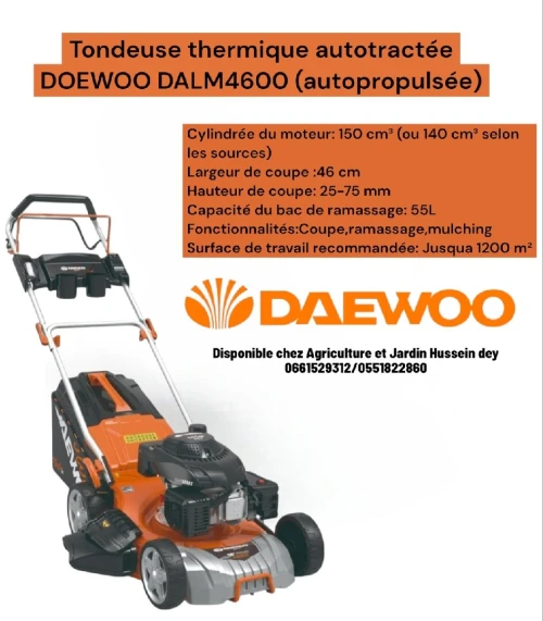 Tondeuse thermique autotractée DOEWOO DALM4600 (autopropulsée)