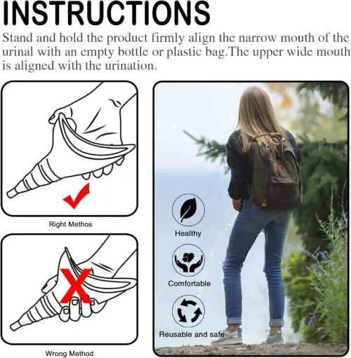 Urinoir Féminin Portable -Discret, Hygiénique, Réutilisable idéal pour le camping, les activités de plein air et les voyages