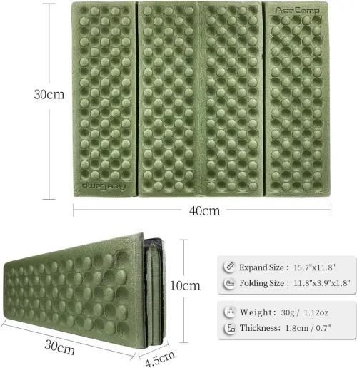 AceCamp - Coussin de Siège Pliable & Ultraléger Stitting Pad En Mousse Haute Densité