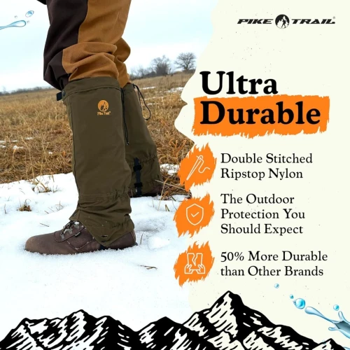 Pike Trail - Guêtres de Randonnée Étanches PREMIUM - Protection Totale Pluie, Neige, Boue & Débris