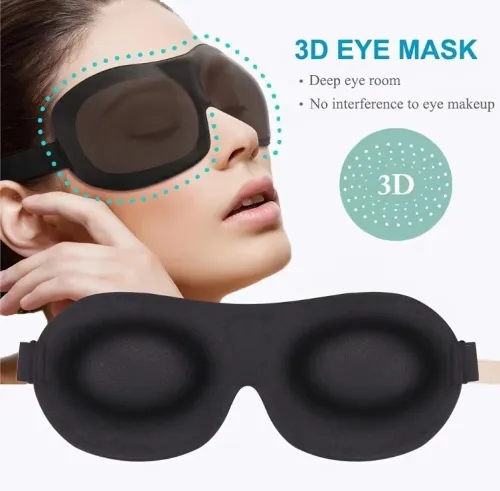 Masque de Sommeil 3D Ergonomique - Occultation Totale & Confort Voyage