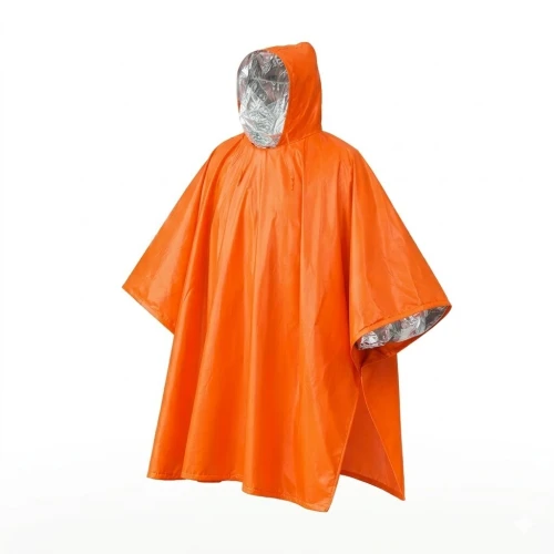 Poncho de survie thermique imperméable - Orange