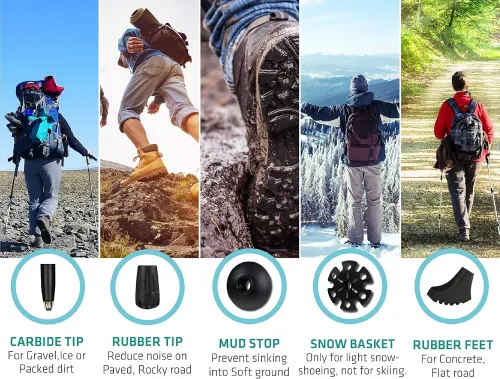 TREKOLOGY Trek-Z - Bâtons De Randonnée Pliables Et Légers, Poignée En Liège, Aluminium De Qualité Aéronautique
