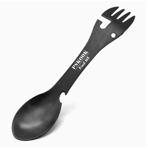 Spork Tactique Multifonction Ultra Resistant - Noir Mat