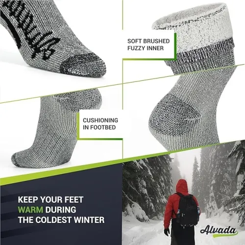3 Paires Chaussettes Randonnée LAINE MÉRINOS - Thermiques, Respirantes & Confort Anti-Ampoules