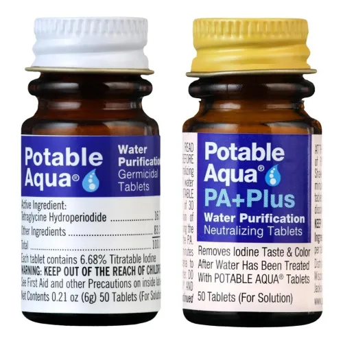 PORTABLE AQUA - Comprimés de Purification d'Eau PA & PA+, Rende l'Eau Potable Instantanément