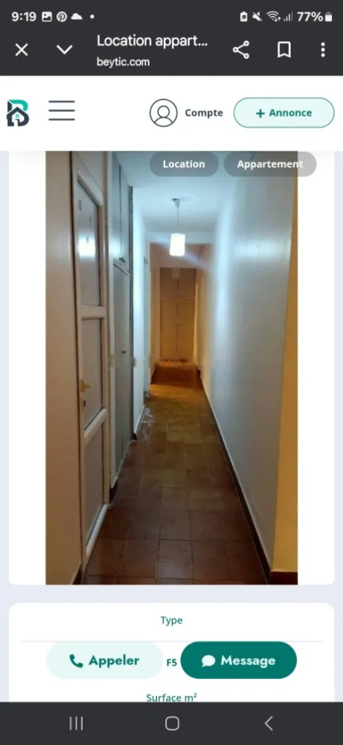 Location Appartement F5 Alger Kouba