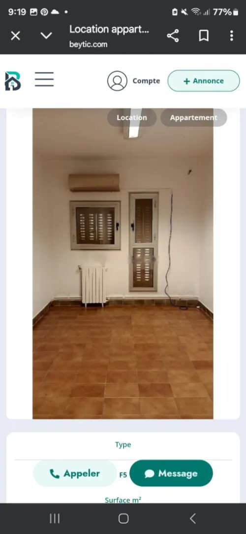 Location Appartement F5 Alger Kouba