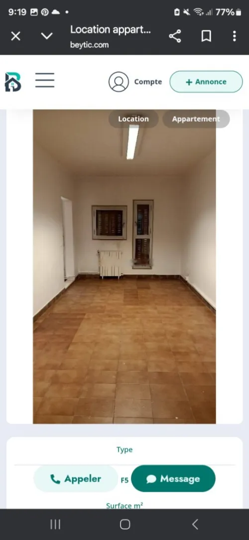 Location Appartement F5 Alger Kouba