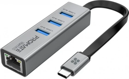 Adaptateur hub USB-C 4-en-1 Promate GigaHub-C 3xUSB 3.0/RJ45