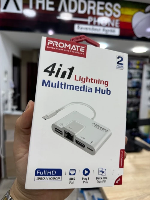 Hub PROMATE 4-IN-1 LIGHTNING MULTIMEDIA 