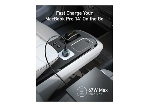 Chargeur pour voiture Anker Car Charger335 67 W, 3ports avec câble Usb_C