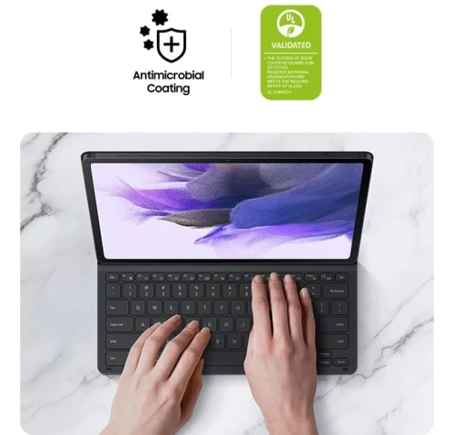 Pochette clavier Galaxy Tab S8+ / S7 FE / S7+ Book Cover Keyboard Slim, Black