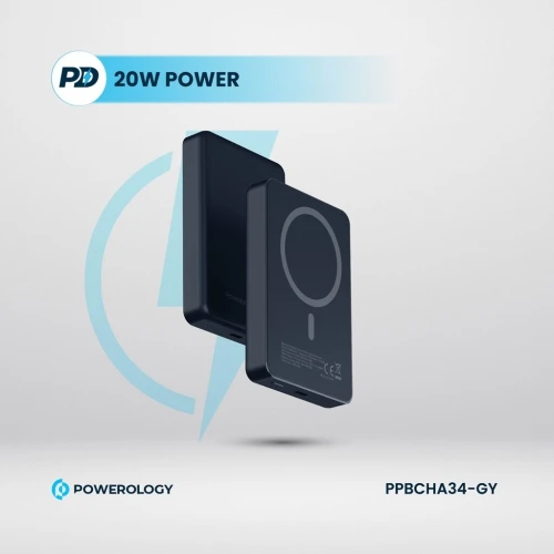 Power Bank MagSafe Powerology 10000mAh PD 20w et 15 w sans fil