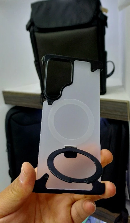 Antichoc, Coque Métallique S25 Ultra avec support Magsafe 
