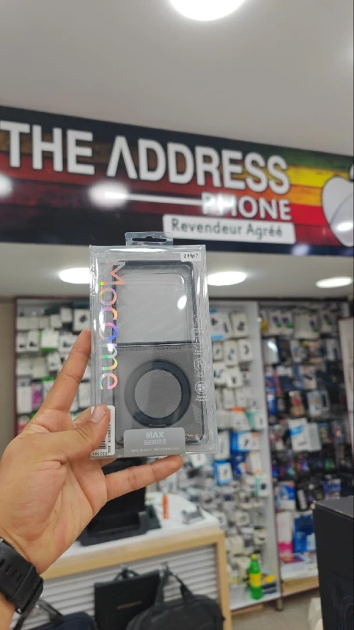 Coque Antichoc Samsung Zflip 7 en cuir Magnétique avec support rotatif