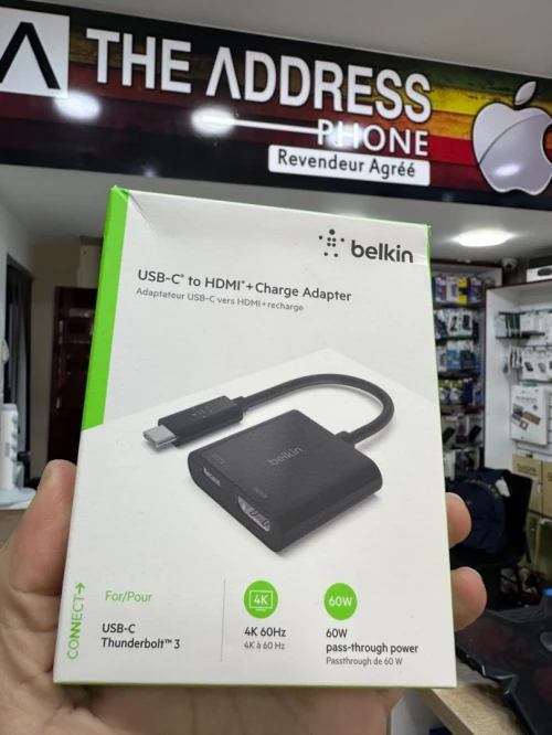 Hub adaptateur Belkin USB-C vers HDMI + adaptateur de charge 