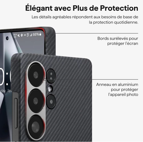 Coque magnétique PITAKA pour Samsung Galaxy S25 Ultra - Coque en fibre d'aramide
