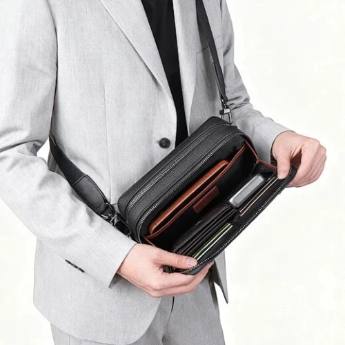 Sac à main WIWU avec bandoulière en cuir avec verrouillage à empreinte digitale