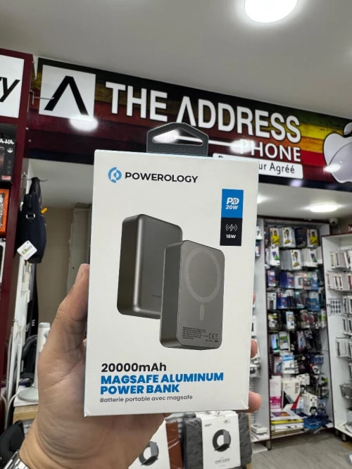 Power Bank Batterie externe Powerology 20 000 mAh 20 W PD et 15 W MagSafe
