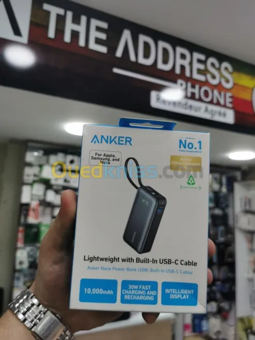 Anker Nano Power Bank 30W 10k Avec câble USB-C Intégré 