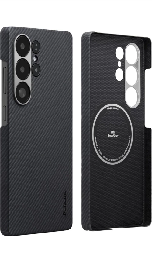 Coque magnétique PITAKA pour Samsung Galaxy S25 Ultra - Coque en fibre d'aramide