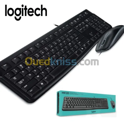 Ensemble ( Pack / Kit ) clavier souris Logitech MK120 filaire/azerty