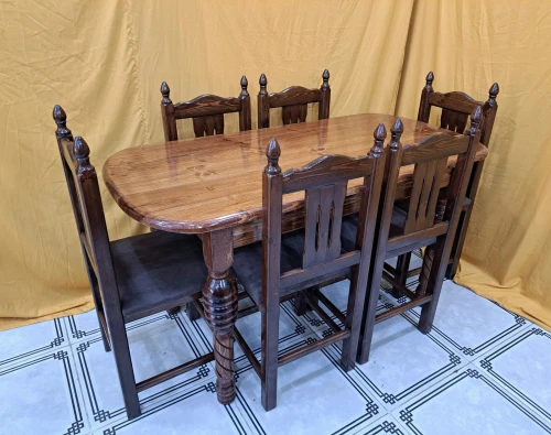 Table 6 chaises ovale
