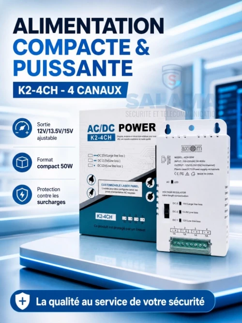 Bloc Alimentation 4 Port CCTV