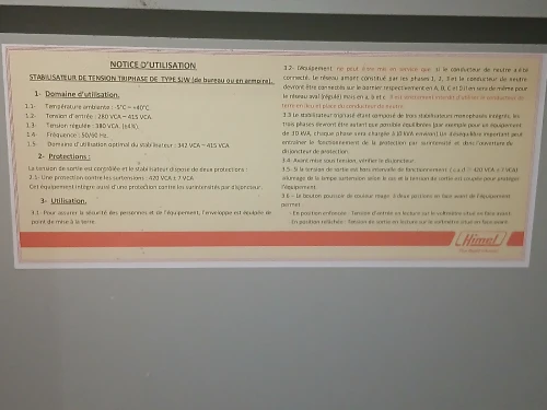Stabilisateur 20kva
