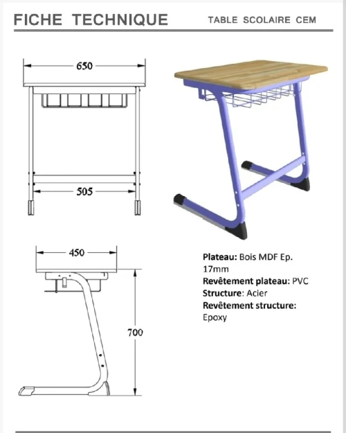 Table scolaire