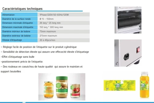 Étiqueteuse semi-auto pour surface rond