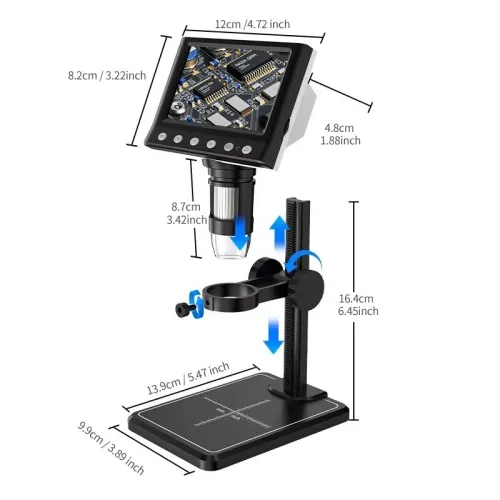 Microscope Numérique LCD 4.3 pouces (50X-1000X)