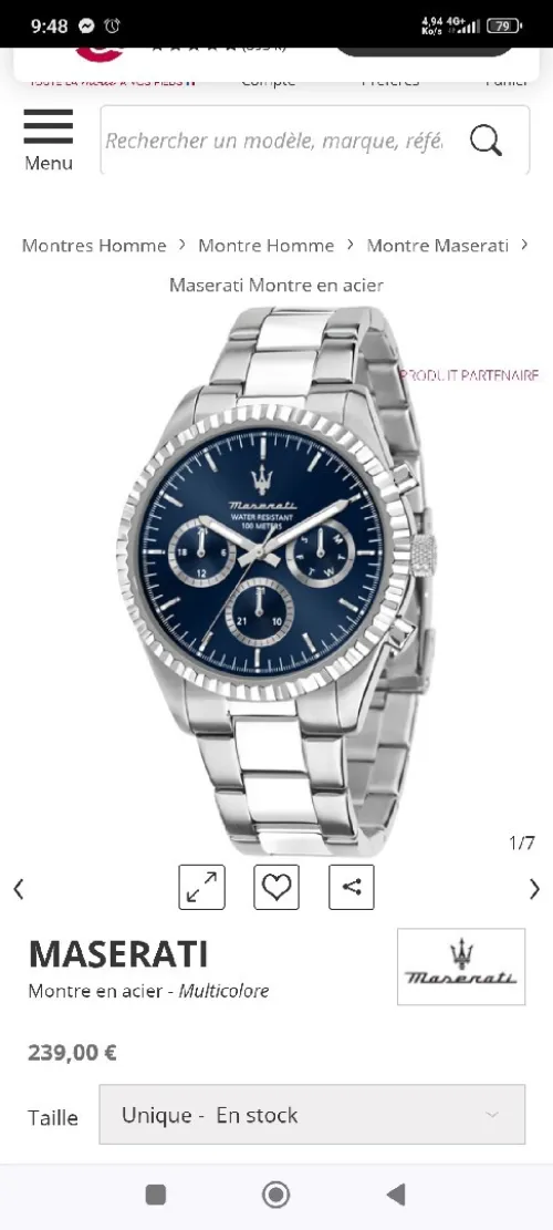 Montre Maserati original suisse 