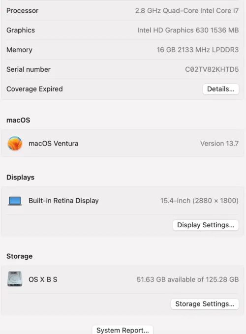 Macbook 2017 15pouces touchbar