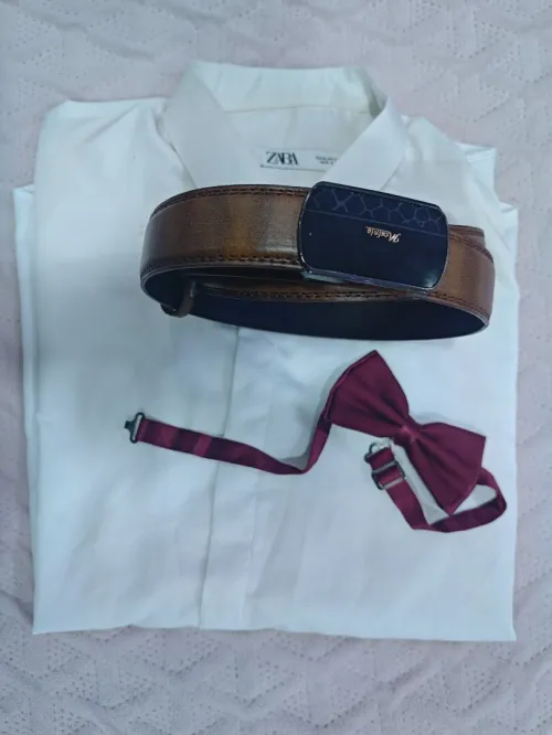 Pack 3riss souma hbal +حذاء كلاسيك سبور قياس    سبة+ ربطة عنق+xl42+قمجة زارا