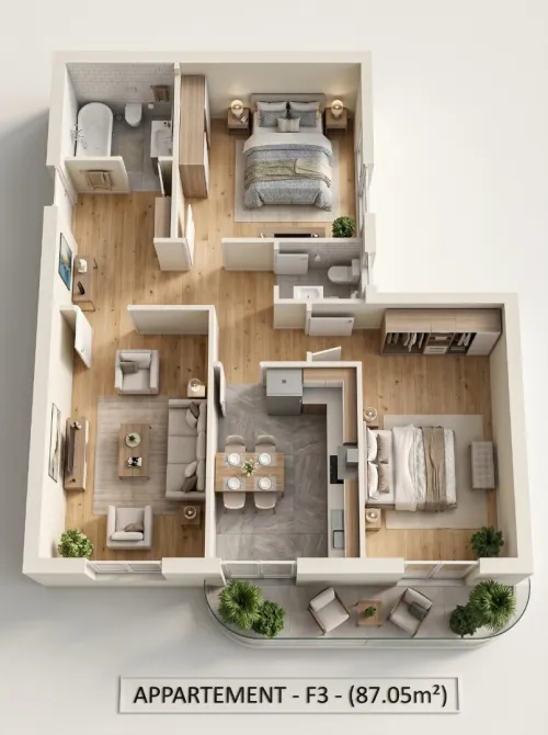 Vente Appartement F3 Oran Bir el djir