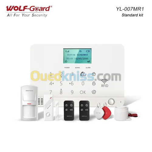 MR1 - GSM + RFID Alarm System, LCD Screen with Clock Display, Support 8 Remote Controls
