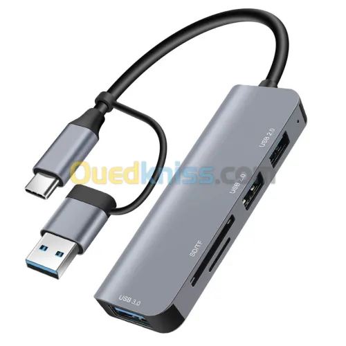 Hub 3*usb + lecteur de carte mémoire / USB3.0 /Type-c