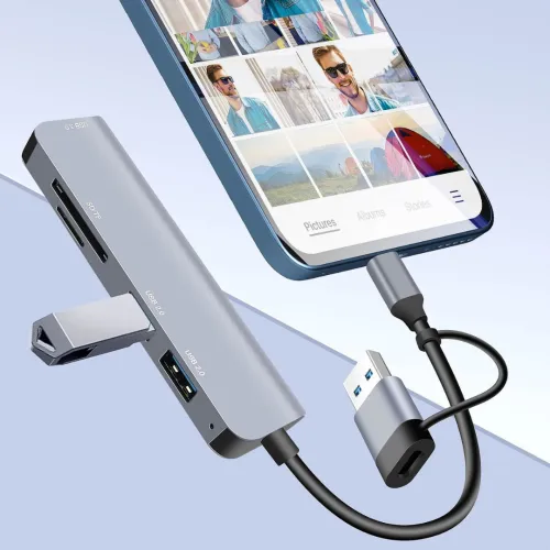 Hub 3*usb + lecteur de carte mémoire / USB3.0 /Type-c